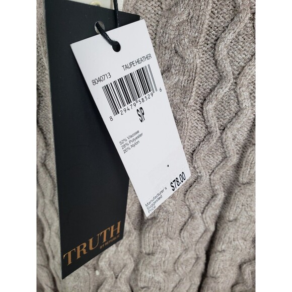 New NWT Truth by Republic Cropped Sweater Top Soft Viscose Stretch Size XS - Picture 3 of 8